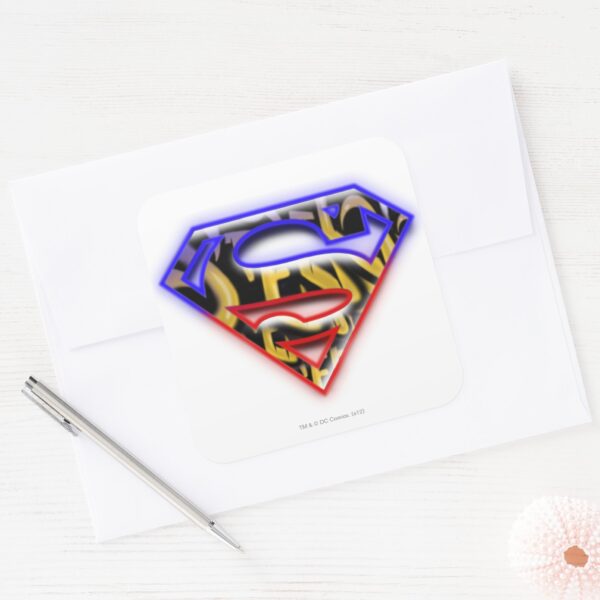 Superman_S-Shield___Purple-Red_Graffiti_Logo_Square_Sticker_3 Superman S Shield Purple Red Graffiti Logo Square Sticker