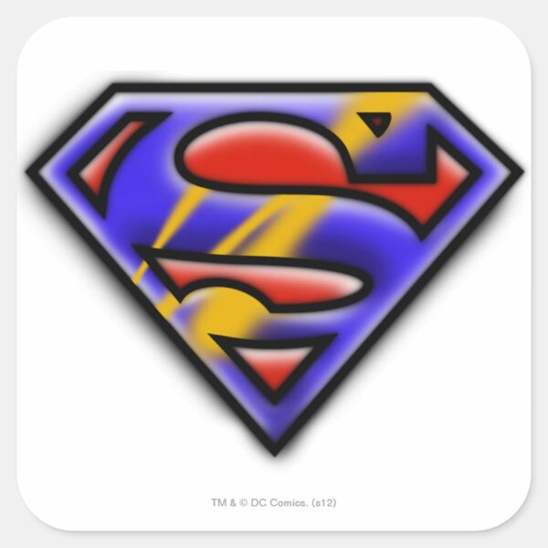 Superman_S-Shield___Purple_Airbrush_Logo_Square_Sticker_1 Superman S Shield Purple Airbrush Logo Square Sticker