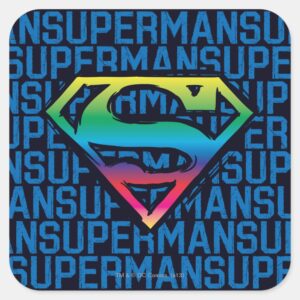 Superman_S-Shield___Rainbow_Logo_Square_Sticker_1 Superman S Shield Rainbow Logo Square Sticker