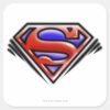 Superman_S-Shield___Red_Airbrush_Logo_Square_Sticker_1 Superman S Shield Red Airbrush Logo Square Sticker