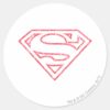 Superman_S-Shield___Red_Outline_Logo_Classic_Round_Sticker_1 Superman S Shield Red Outline Logo Classic Round Sticker