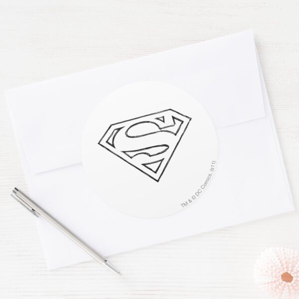 Superman_S-Shield___Simple_Black_Outline_Logo_Classic_Round_Sticker_3 Superman S Shield Simple Black Outline Logo Classic Round Sticker