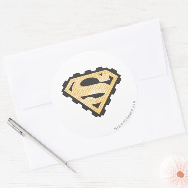 Superman_S-Shield___Tan_Logo_Classic_Round_Sticker_3 Superman S Shield Tan Logo Classic Round Sticker
