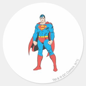 Superman Standing Classic Round Sticker