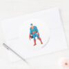 Superman_Standing_Classic_Round_Sticker_3 Superman Standing Classic Round Sticker