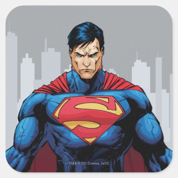 Superman_Standing_Square_Sticker_1 Superman Standing Square Sticker