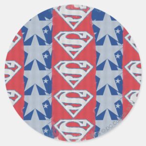 Superman_Stars_and_Logo_Classic_Round_Sticker_1 Superman Stars And Logo Classic Round Sticker