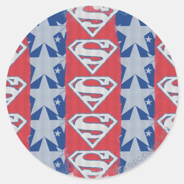Superman_Stars_and_Logo_Classic_Round_Sticker_1 Superman Stars And Logo Classic Round Sticker