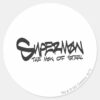 Superman_Stylized___Black_Letters_Graffiti_Logo_Classic_Round_Sticker_1 Superman Stylized Black Letters Graffiti Logo Classic Round Sticker