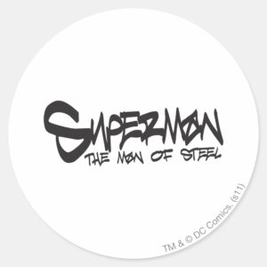 Superman_Stylized___Black_Letters_Graffiti_Logo_Classic_Round_Sticker_1 Superman Stylized Black Letters Graffiti Logo Classic Round Sticker