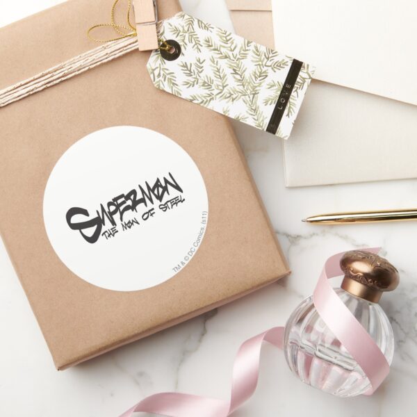 Superman_Stylized___Black_Letters_Graffiti_Logo_Classic_Round_Sticker_5 Superman Stylized Black Letters Graffiti Logo Classic Round Sticker