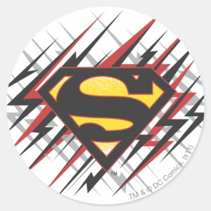 Superman_Stylized___Black_and_Red_Strikes_Logo_Classic_Round_Sticker_1 Superman Stylized Black And Red Strikes Logo Classic Round Sticker