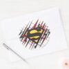 Superman_Stylized___Black_and_Red_Strikes_Logo_Classic_Round_Sticker_3 Superman Stylized Black And Red Strikes Logo Classic Round Sticker