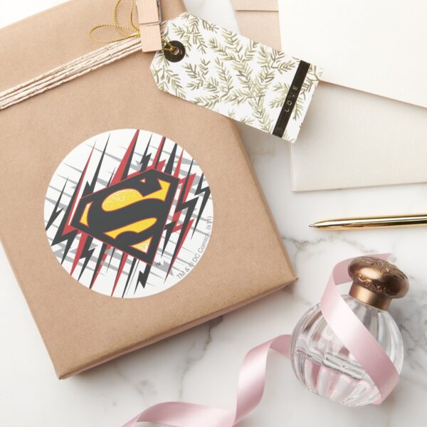 Superman_Stylized___Black_and_Red_Strikes_Logo_Classic_Round_Sticker_5 Superman Stylized Black And Red Strikes Logo Classic Round Sticker