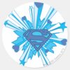Superman_Stylized___Blue_Shield_Hearts_Logo_Classic_Round_Sticker_1 Superman Stylized Blue Shield Hearts Logo Classic Round Sticker