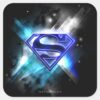 Superman_Stylized___Blue_White_Crystal_Logo_Square_Sticker_1 Superman Stylized Blue White Crystal Logo Square Sticker