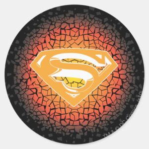 Superman_Stylized___Crackle_Logo_Classic_Round_Sticker_1 Superman Stylized Crackle Logo Classic Round Sticker