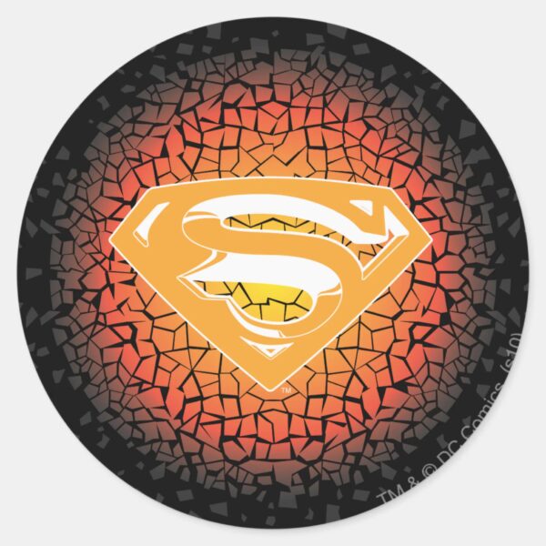 Superman_Stylized___Crackle_Logo_Classic_Round_Sticker_1 Superman Stylized Crackle Logo Classic Round Sticker