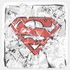 Superman_Stylized___Crumpled_Comic_Logo_Square_Sticker_1 Superman Stylized Crumpled Comic Logo Square Sticker