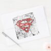 Superman_Stylized___Crumpled_Comic_Logo_Square_Sticker_3 Superman Stylized Crumpled Comic Logo Square Sticker