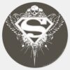 Superman_Stylized___Dark_Brown_Background_Logo_Classic_Round_Sticker_1 Superman Stylized Dark Brown Background Logo Classic Round Sticker