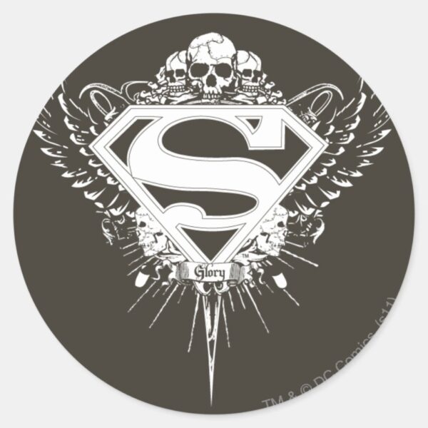 Superman_Stylized___Dark_Brown_Background_Logo_Classic_Round_Sticker_1 Superman Stylized Dark Brown Background Logo Classic Round Sticker