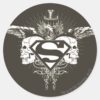 Superman_Stylized___Dark_Skulls_Logo_Classic_Round_Sticker_1 Superman Stylized Dark Skulls Logo Classic Round Sticker