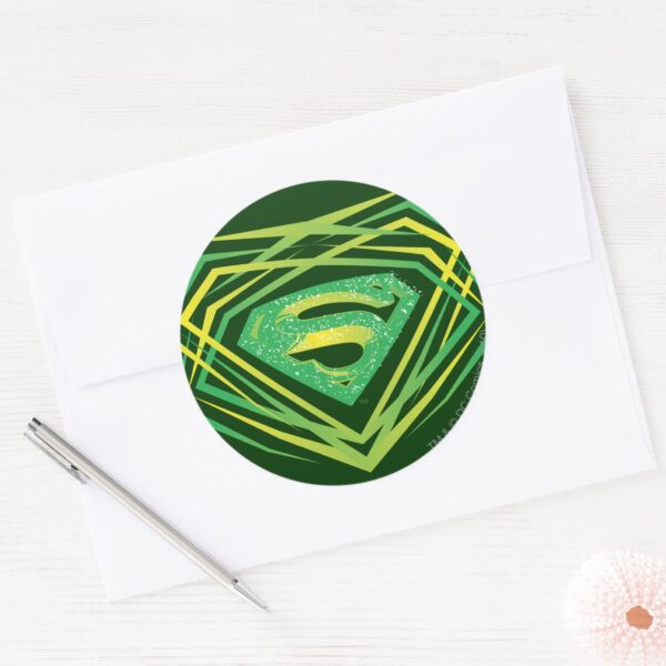 Superman_Stylized___Green_Decorative_Logo_Classic_Round_Sticker_3 Superman Stylized Green Decorative Logo Classic Round Sticker