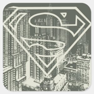 Superman Stylized Green Metropolis Logo Square Sticker