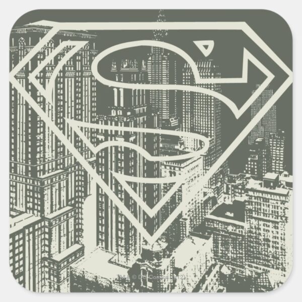 Superman_Stylized___Green_Metropolis_Logo_Square_Sticker_1 Superman Stylized Green Metropolis Logo Square Sticker