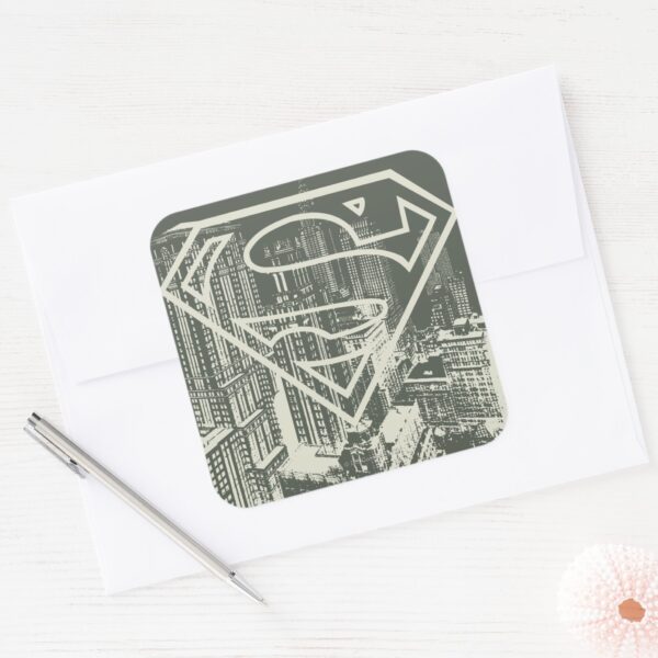 Superman_Stylized___Green_Metropolis_Logo_Square_Sticker_3 Superman Stylized Green Metropolis Logo Square Sticker