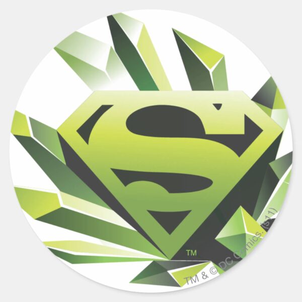Superman_Stylized___Green_Shield_Logo_Classic_Round_Sticker_1 Superman Stylized Green Shield Logo Classic Round Sticker
