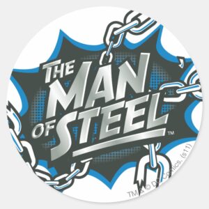 Superman Stylized Man Of Steel Splash Logo Classic Round Sticker