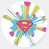 Superman_Stylized___Pink_with_Hearts_Logo_Classic_Round_Sticker_1 Superman Stylized Pink With Hearts Logo Classic Round Sticker