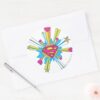 Superman_Stylized___Pink_with_Hearts_Logo_Classic_Round_Sticker_3 Superman Stylized Pink With Hearts Logo Classic Round Sticker