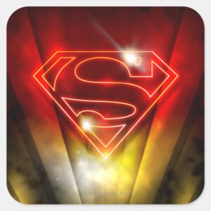 Superman_Stylized___Shiny_Red_Outline_Logo_Square_Sticker_1 Superman Stylized Shiny Red Outline Logo Square Sticker