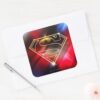 Superman_Stylized___Shiny_Yellow_Outline_Logo_Square_Sticker_3 Superman Stylized Shiny Yellow Outline Logo Square Sticker