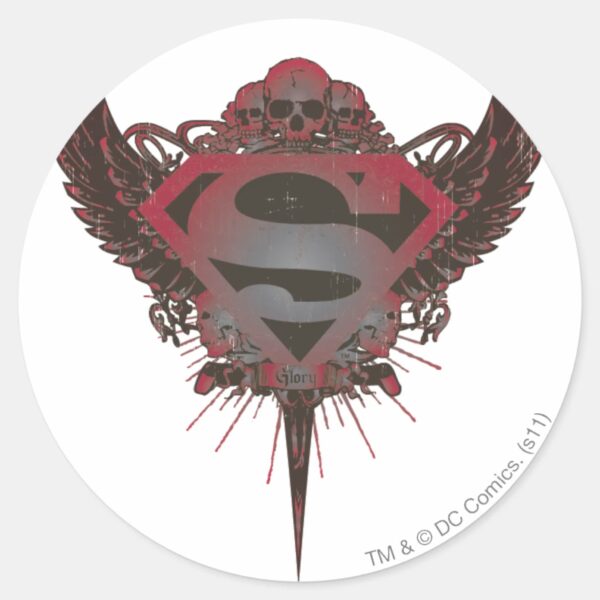 Superman_Stylized___Skull_and_Wings_Logo_Classic_Round_Sticker_1 Superman Stylized Skull And Wings Logo Classic Round Sticker