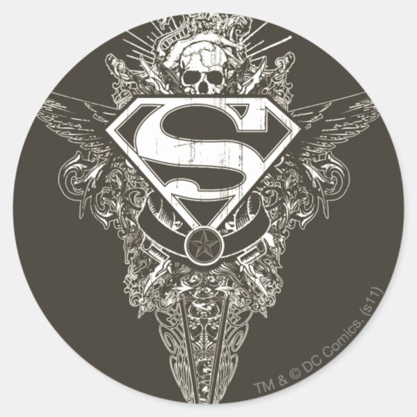 Superman_Stylized___Star_and_Skull_Logo_Classic_Round_Sticker_1 Superman Stylized Star And Skull Logo Classic Round Sticker