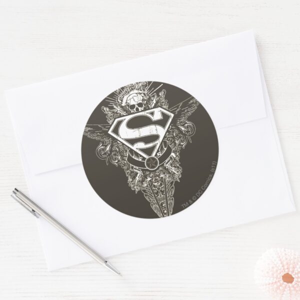 Superman_Stylized___Star_and_Skull_Logo_Classic_Round_Sticker_3 Superman Stylized Star And Skull Logo Classic Round Sticker