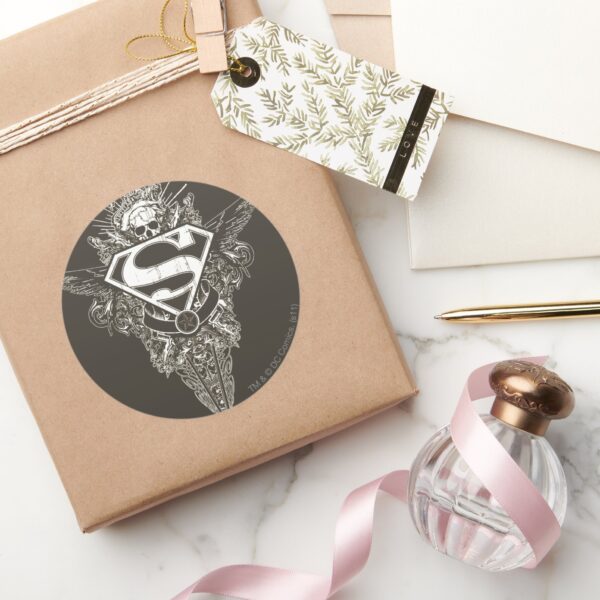 Superman_Stylized___Star_and_Skull_Logo_Classic_Round_Sticker_5 Superman Stylized Star And Skull Logo Classic Round Sticker