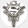 Superman_Stylized___Star_and_Skull_White_Logo_Classic_Round_Sticker_1 Superman Stylized Star And Skull White Logo Classic Round Sticker