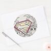 Superman_Stylized___Texture_Logo_Classic_Round_Sticker_3 Superman Stylized Texture Logo Classic Round Sticker