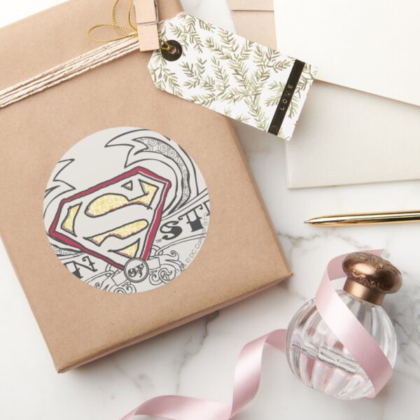 Superman_Stylized___Texture_Logo_Classic_Round_Sticker_5 Superman Stylized Texture Logo Classic Round Sticker