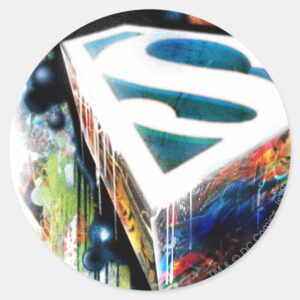 Superman Stylized Urban Graffiti Logo Classic Round Sticker