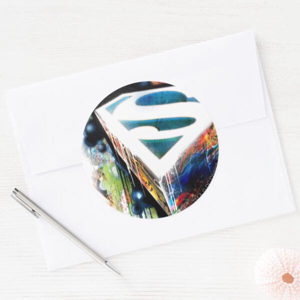 Superman_Stylized___Urban_Graffiti_Logo_Classic_Round_Sticker_3 Superman Stylized Urban Graffiti Logo Classic Round Sticker