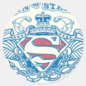 Superman Stylized Wings And Arms Logo Classic Round Sticker