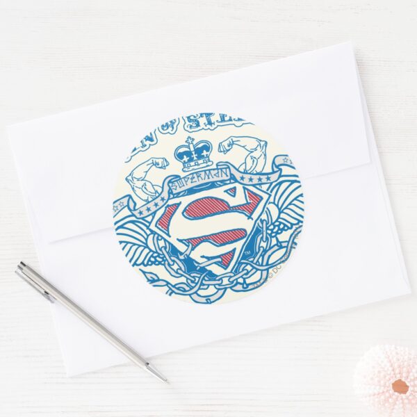 Superman_Stylized___Wings_and_Arms_Logo_Classic_Round_Sticker_3 Superman Stylized Wings And Arms Logo Classic Round Sticker