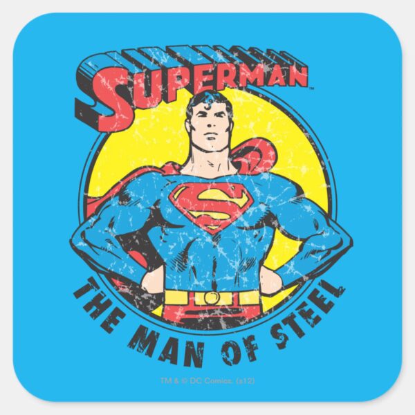 Superman_The_Man_of_Steel_Square_Sticker_1 Superman The Man Of Steel Square Sticker