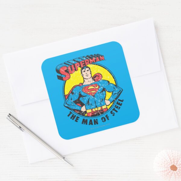 Superman_The_Man_of_Steel_Square_Sticker_3 Superman The Man Of Steel Square Sticker